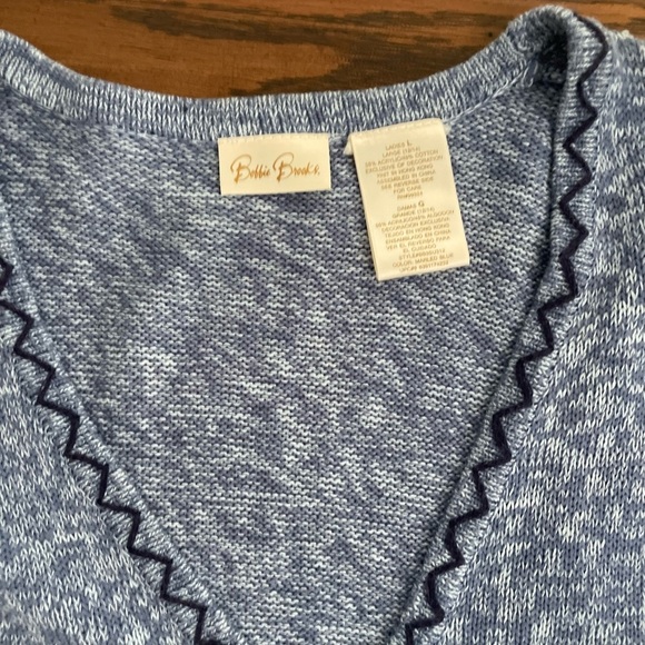 Bobbie Brooks Vintage Y2k Womens Size Large Blue Patriotic Flag Sweater Vest - Picture 3 of 11